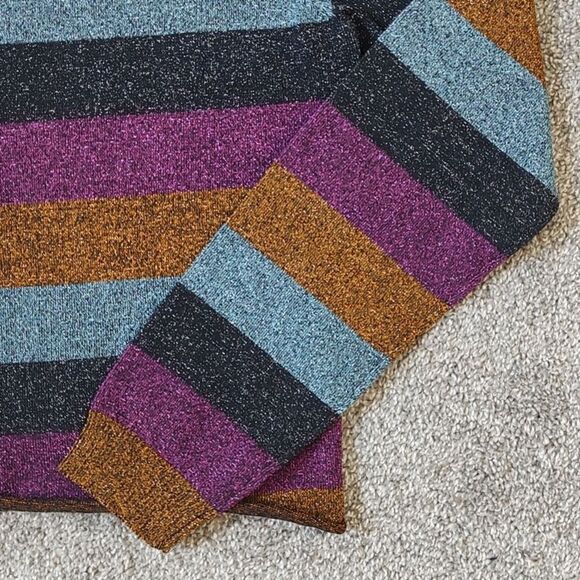 Forever 21 Contemporary Size‎ Large Striped Round Neck Multicolor Sweater - Picture 7 of 12